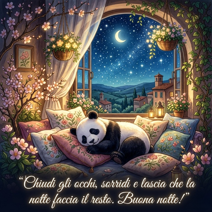 Chiudi gli occhi, sorridi e lascia che la notte faccia il resto. Buona notte!