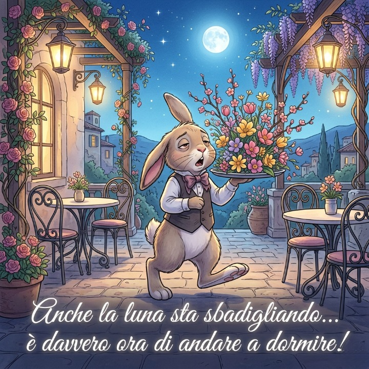 Anche la luna sta sbadigliando... è davvero ora di andare a dormire