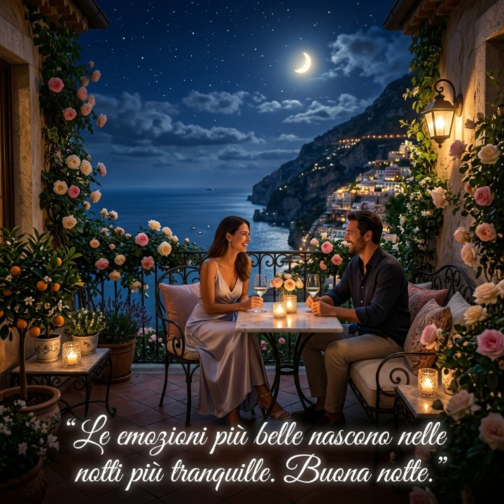 “Le emozioni più belle nascono nelle notti più tranquille. Buona notte.”