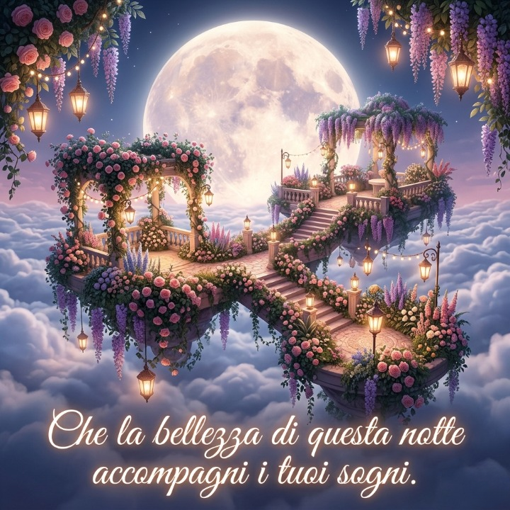 “Che la bellezza di questa notte accompagni i tuoi sogni.”