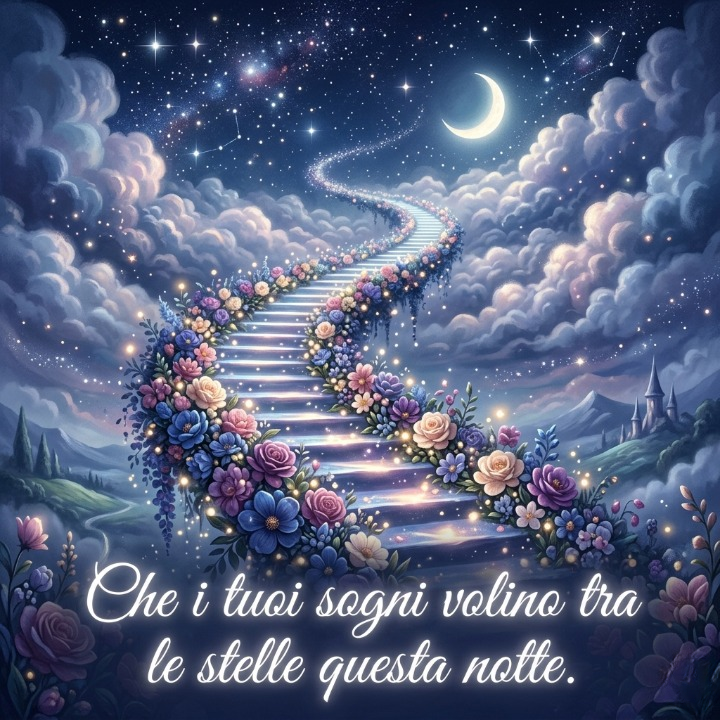 “Che i tuoi sogni volino tra le stelle questa notte.”