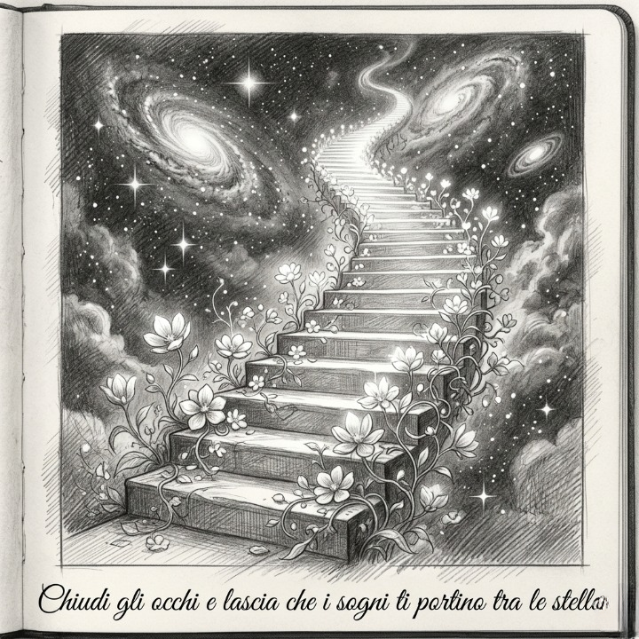 “Chiudi gli occhi e lascia che i sogni ti portino tra le stelle.”