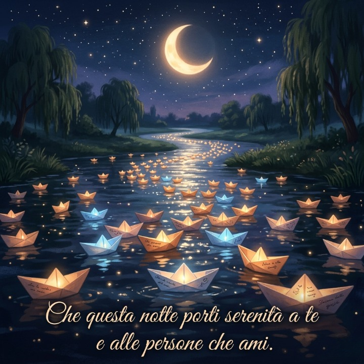 “Che questa notte porti serenità a te e alle persone che ami.”
