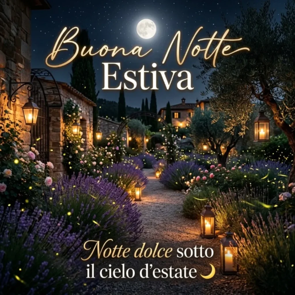 “Notte dolce sotto il cielo d’estate 🌙”